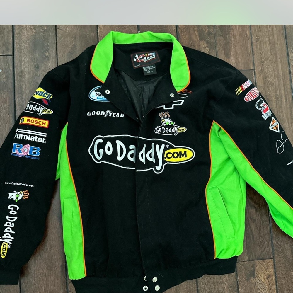 Chase Authentics Black and Neon Green Racing Jacket